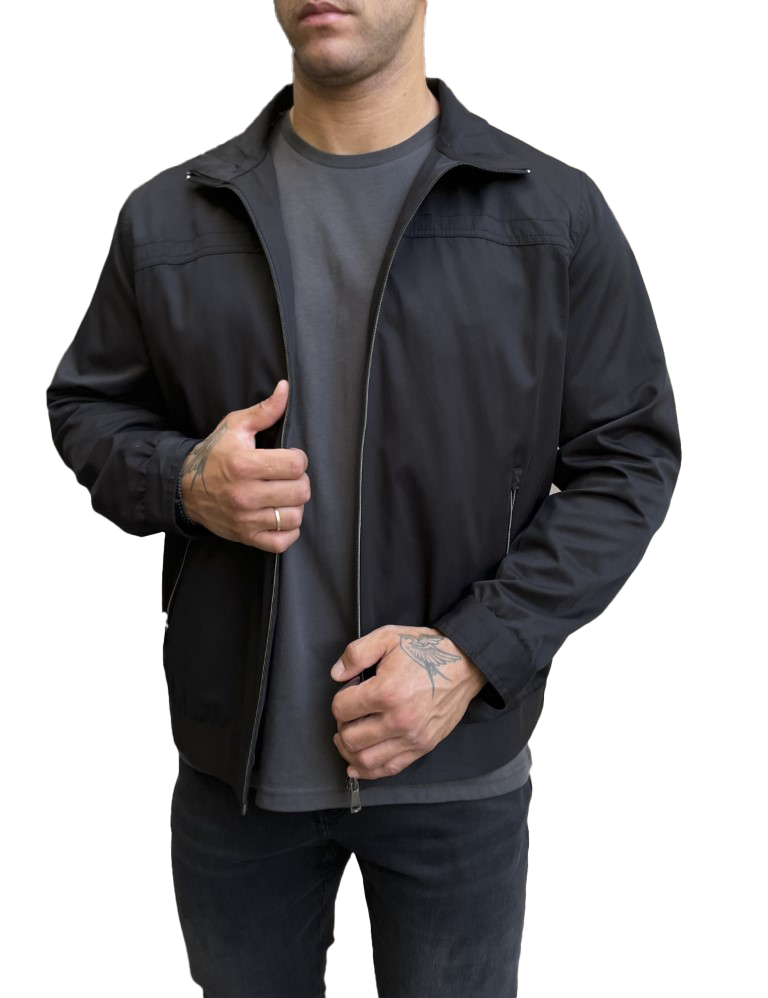 Ανδρικό μαύρο Jacket με γιακά D18052 φωτογραφία